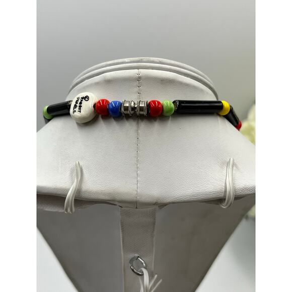 Parrot Pearls Brand Black Ceramic Colorful Multicolor Hearts Unique Necklace - Picture 10 of 11